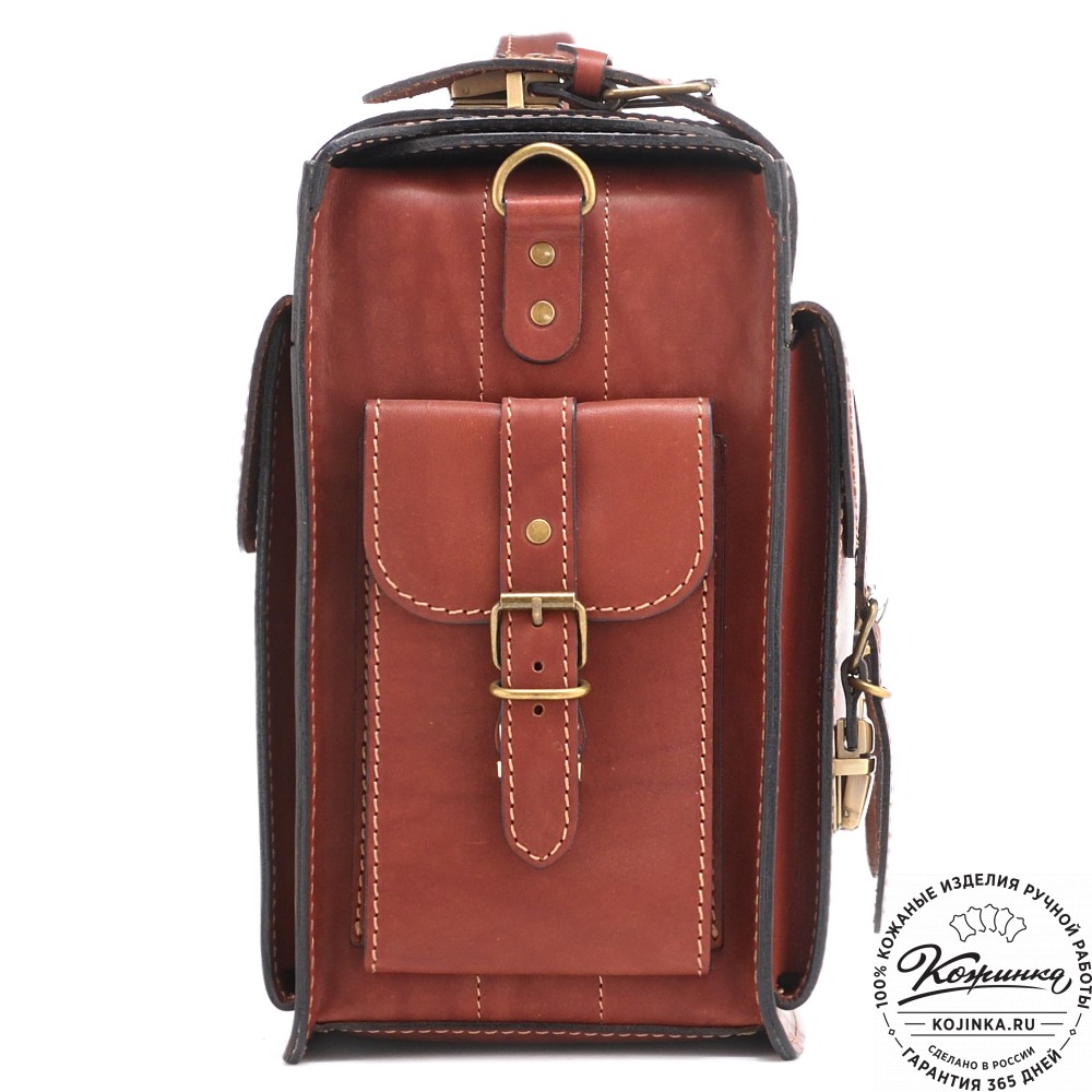 Кожаный портфель-кофр  "Универсал"  (коньяк)